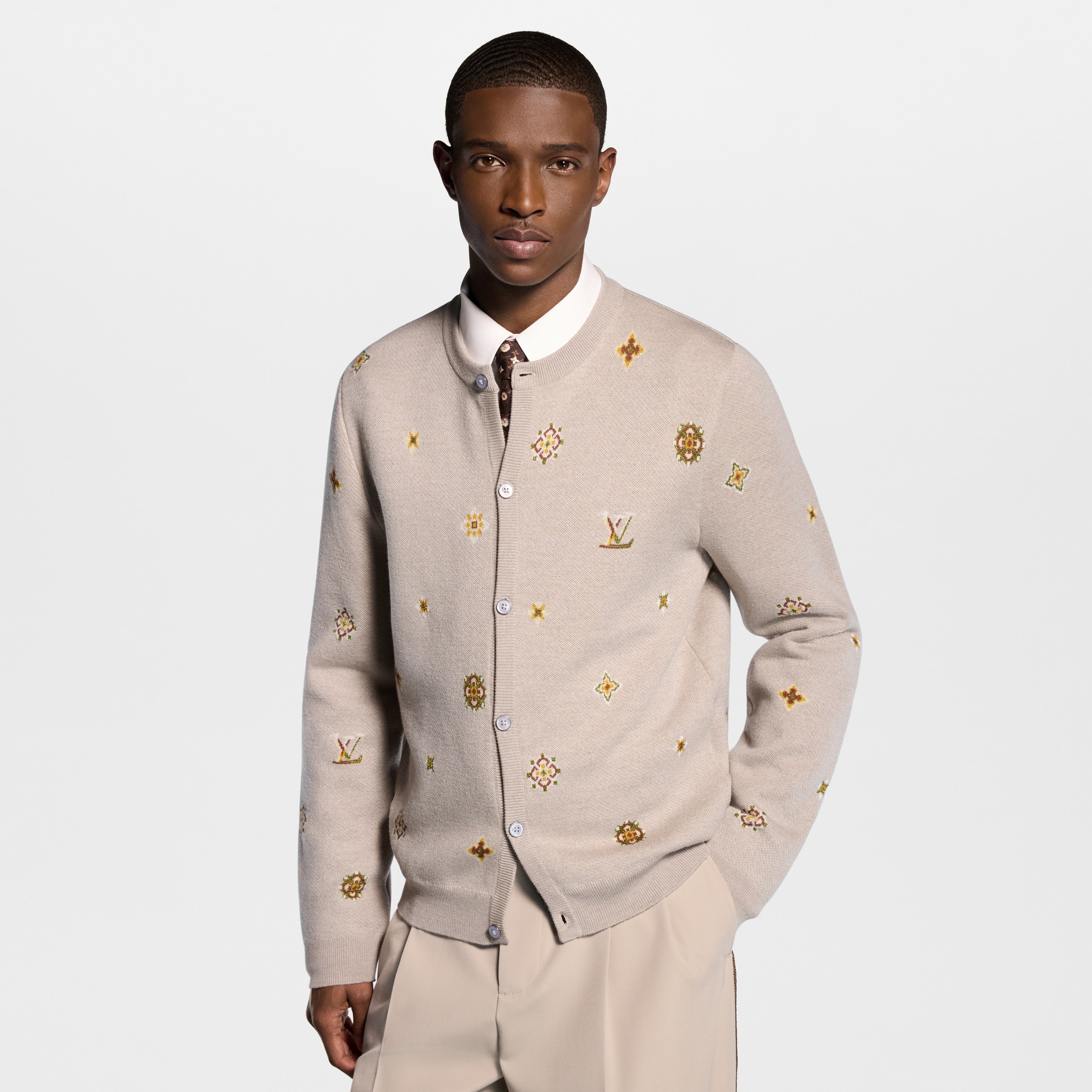 Collarless Jacquard Cardigan - Ready-to-Wear | LOUIS VUITTON